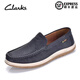 其樂(lè )（Clarks）男鞋春秋款平底輕便休閑鞋真皮套腳復古樂(lè )福鞋防滑單鞋 藏青色 41
