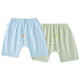 棉大班（MIANDABAN）嬰兒大pp褲寶寶大屁屁褲男寶褲子外穿兒童夏季薄款男童七分褲夏裝 海星藍+青果綠 實(shí)惠2條裝 90 cm