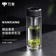 萬象（WANXIANG）雙層玻璃杯經(jīng)典皮紋V20RL商務(wù)辦公禮盒泡茶杯370ML大容量家用水杯