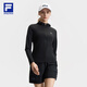 FILA 斐樂官方女士針織連帽外套2025夏新款健身運(yùn)動簡約防曬上衣 深黑-BK XL 175/92A/XL
