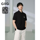 GXG男裝 【涼感】新中式蘭花繡花polo衫男士翻領(lǐng)短袖T恤 25夏新品 黑色 XL