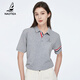 NAOTIEA納奧蒂爾小帆船短袖POLO衫女2025年夏季新款休閑運動(dòng)T恤大碼上衣 灰色 2XL （ 建議120-130斤）