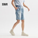 森馬牛仔中褲男夏季褲子時(shí)尚經(jīng)典五分短褲涼感寬松直筒褲 牛仔淺藍88101 175/80A/L