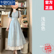 莫代爾簡(jiǎn)單大方氣質(zhì)夏日絕美藍(lán)色連衣裙女2025年夏季新款氣質(zhì)高級(jí)感長(zhǎng)裙 藍(lán)色（單層）【優(yōu)質(zhì)版】 M 90-110斤
