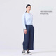 無(wú)印良品（MUJI）女式棉漢麻牛仔寬版褲女款褲子長(zhǎng)褲25年夏季女裝丹寧回潮BE1X0A5S 深藏青色 M （160/66A）