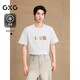 GXG男裝圓領(lǐng)T恤卡通圖案印花上衣涼感 白色 170/M