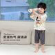 Disney baby迪士尼男童套裝兒童家居服中小童裝純棉七分袖睡衣夏 深灰  140 