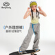 半度閑女童夏裝工裝褲洋氣2025新款兒童夏季透氣運動褲潮 太空灰  160