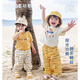 幼歌（YOUGE）【冰瓷棉】夏嬰幼兒陽(yáng)光小熊清涼冰瓷棉童趣印花防蚊褲兩件套 米底字母小熊褲子 110 cm