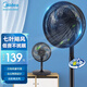 美的（Midea） 電風扇家用風扇落地扇7葉臺地兩用風扇輕音節(jié)能新款加高迷你扇大風量桌面搖頭扇 風扇踏青放價 7葉款 星空黑