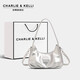CHARLIE&KELLI品牌小c&k女士包包2026新款單肩包女通勤腋下包斜挎包女生日禮物 銀色【禮袋發(fā)貨 代寫(xiě)賀卡】