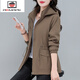 AEMAPE中長(cháng)款外套女春秋2025新款爆款秋季中年媽媽風(fēng)衣女士洋氣減齡上衣 咖色 XL