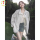 CS.LION防曬衣女2025年春夏新款學(xué)生寬松透氣百搭防曬衫連帽輕薄外套上衣 淺灰色 L 110-120斤