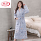 浪莎（LangSha）純棉冬季女款三層加厚保暖新疆棉襖加長(cháng)款睡袍夾棉女浴袍胖MM 1891 L 100-120斤