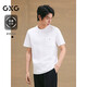 GXG男裝 圓領(lǐng)T恤肌理上衣胸前口袋短袖 白色 175/L