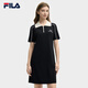 FILA 斐樂官方【楊冪同款】女編織連衣裙2025夏時(shí)尚休閑修身POLO裙子