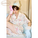 果殼（Gukoo）睡衣女夏季HelloKitty冰絲甜美蕾絲花邊女家居服套裝 魚肚白  L 