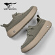 七匹狼冬季透氣男鞋2025新款休閑鞋男輕便薄款軟底帆布鞋舒適百搭板鞋男 卡其灰 41