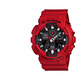 卡西歐（CASIO）手表男 g-shock自動(dòng)背光迷彩風(fēng)大表盤(pán)雙顯防水防震運動(dòng)男表石英表 紅衛士GA-100B-4A