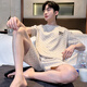 WXAW輕奢品牌男士睡衣夏季新款莫代爾短袖夏款薄款可外穿家居服套裝潮 【莫代爾】60813男 XL 【135-155斤】