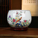 收藏天下景德鎮(zhèn)陶瓷器聚寶盆家居客廳玄關(guān)裝飾品辦公室桌面擺件喬遷送禮品 富貴吉祥+底座+證書 高度21cm-順豐包郵