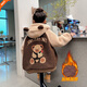 諾佳微淇童裝女童外套2024新款秋冬裝中大兒童女孩子夾棉毛毛衣加厚棉服潮 咖色 160碼