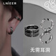 Lnieer無耳洞耳夾男單只中國風復古金箍棒耳環(huán)個性潮流無痛耳釘女耳骨夾 祥云金箍棒耳夾【黑色單只】