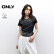 ONLY2025夏季新款個(gè)性漸變水洗顯瘦水鉆純棉短袖T恤女|125201022 H1Z黑色 M