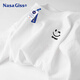 NASA GISS長(cháng)袖t恤男寬松圓領(lǐng)上衣男士純棉T恤時(shí)尚休閑大碼打底衫 白色 L