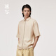 速寫(xiě)男裝春夏折扣新款襯衫翻領(lǐng)寬松短袖休閑 285米卡其 L