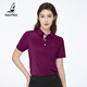 NAOTIEA納奧蒂爾小帆船純色POLO衫短袖女2026夏季新款翻領(lǐng)休閑大碼T恤 紫紅色 M （ 建議110-125斤）