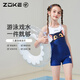 洲克（ZOKE）兒童泳衣女童專業(yè)連體平角競速游泳訓(xùn)練泳衣125504438 黑白貓咪14