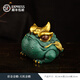 BOSSY故宮文創(chuàng)風(fēng)國潮金蟾招財擺件茶寵伴手禮開業(yè)客廳辦公室桌面擺件 天機金蟾·彩金【禮盒裝】