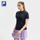FILA 斐樂官方女子針織短袖POLO衫2025夏季新款網(wǎng)球運動防曬上衣
