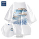 GENIOLAMODE短袖男純棉t恤夏季衣服青少年情侶裝時(shí)尚潮流ins寬松半袖 白色(油畫藍(lán)調(diào)胸背標(biāo)) 4XL (建議205-230斤)