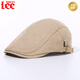 Lee dprre新款春秋冬棉質(zhì)前進(jìn)帽英倫風(fēng)中年男女款純色透氣前進(jìn)帽畫(huà)家貝雷帽 米色 均碼 適合頭圍56-58cm