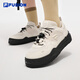 FILA FUSION斐樂潮牌BIANCO FLAT滑板生活鞋女2025夏新款方糖低幫板鞋 雪白-SW 37.5