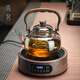 高茗2025新款玻璃煮茶壺加厚耐高溫提梁壺家用大容量電陶爐專用煮茶壺 墨香壺+米韻爐 1000ml