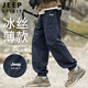 JEEP SPIRIT吉普褲子男夏季冰絲薄款休閑褲男士寬松束腳運(yùn)動(dòng)工裝褲潮牌沖鋒褲