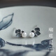 小米星蝴蝶蘭氣質(zhì)珍珠耳飾感大氣耳釘  花朵耳釘小眾設(shè)計感 925 灰藍色蝴蝶蘭珍珠耳釘 LSED140