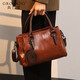 高巴度（GORBADO）2026新款復古撞色高級質(zhì)感手提包單肩斜挎包女神節托特包真皮女包 棕色