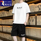 啄木鳥(niǎo)（TUCANO）夏季休閑運動(dòng)套裝男士冰絲短袖t恤男青年T恤搭配短褲一套半袖體恤 0817白色套裝 XL (110-130斤）