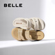 百麗（Belle）時(shí)尚水鉆面休閑拖鞋女2025夏季新款厚底可外穿拖鞋D7Z1DBT5 米白色 36 (230mm)