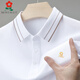 夢(mèng)特嬌法國(guó)短袖T恤男士2025新款高端純色翻領(lǐng)polo衫男裝 白色 XL 52 【135-150斤】