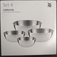WMF和面揉面不銹鋼盆烘焙打蛋料理不銹鋼碗家用淘米洗菜盆食品級 不銹鋼料理碗4件套