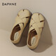 達(dá)芙妮（DAPHNE）羅馬涼女厚底舒適百搭透氣單鞋2025夏季新款時(shí)尚女鞋 杏色 37 (235mm) 標(biāo)準(zhǔn)碼