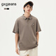gxg.jeans男裝肌理感刺繡寬松短袖polo衫25夏新品 咖色 170/M