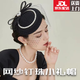 OUOETY新款赫本復古網(wǎng)紗釘珠小禮帽宴會(huì )酒會(huì )年后頭發(fā)飾品旗袍配飾頭發(fā)箍 黑色