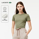 LACOSTE法國鱷魚(yú)女裝純棉修身純色圓領(lǐng)時(shí)尚休閑短袖T恤|TF5538 BMY/卡其綠 L /170
