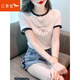 紅蜻蜓2025夏季新款女裝圓領(lǐng)短袖T恤女套頭韓版寬松小衫女士上衣女 白色 L [106-115斤]